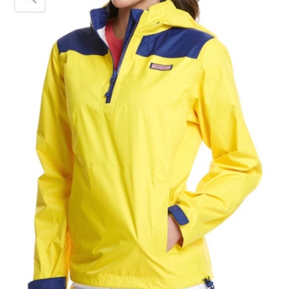 Vineyard Vines Yellow Quarter zip Windbreaker